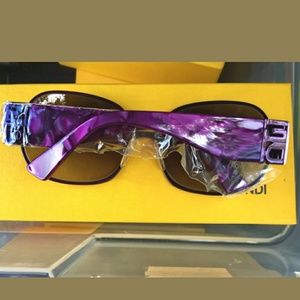 👓 FENDI RARE PEARLIZED RESIN METAL SUNGLASSES NWT